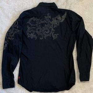 GUESS JEANS VINTAGE Men's black dress Shirt
